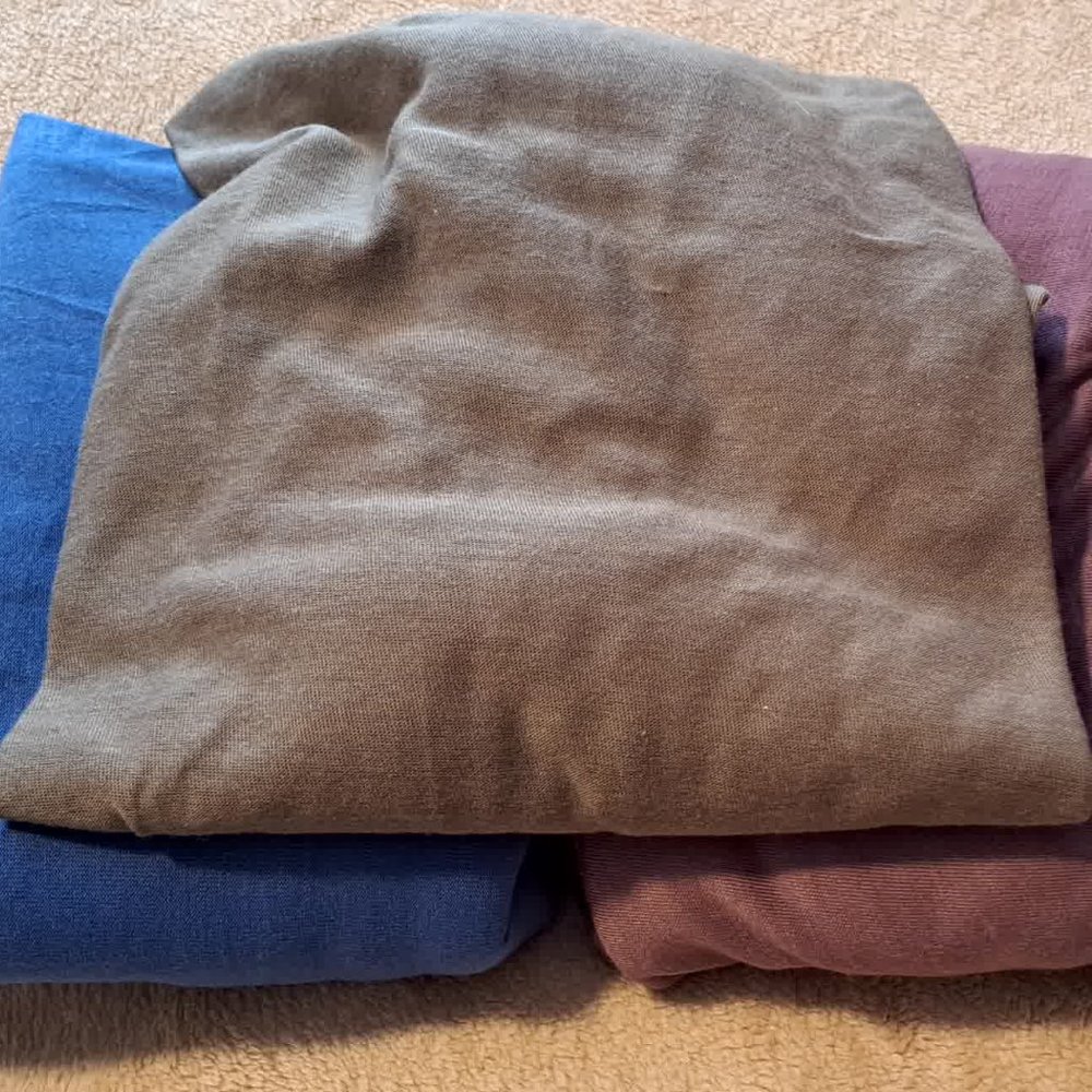 Wrapunzel T-shirt scarves, NWOT, sage green, rose, blue, stretchy, bundle of 3